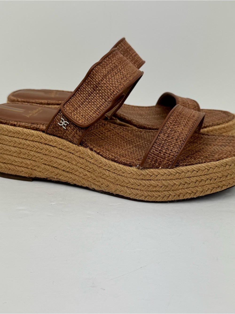 Sam Edelman Chase wedge sandals. Raffia upper, jute platform sole. Size 10.